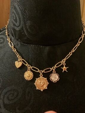 J Crew Gold Charm Necklace